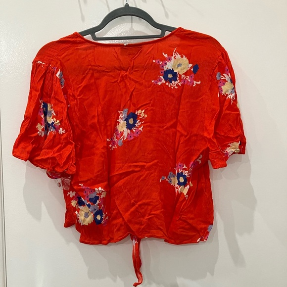 Modcloth 1x Floral Crop Tie Blouse - Picture 5 of 5